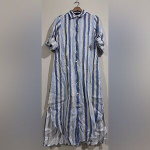 CHARLIE B Blue and White Dress